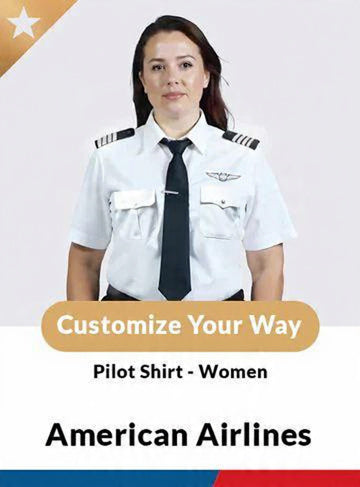 American Airlines Women’s Tailored Pilot Shirt – Short Sleeve