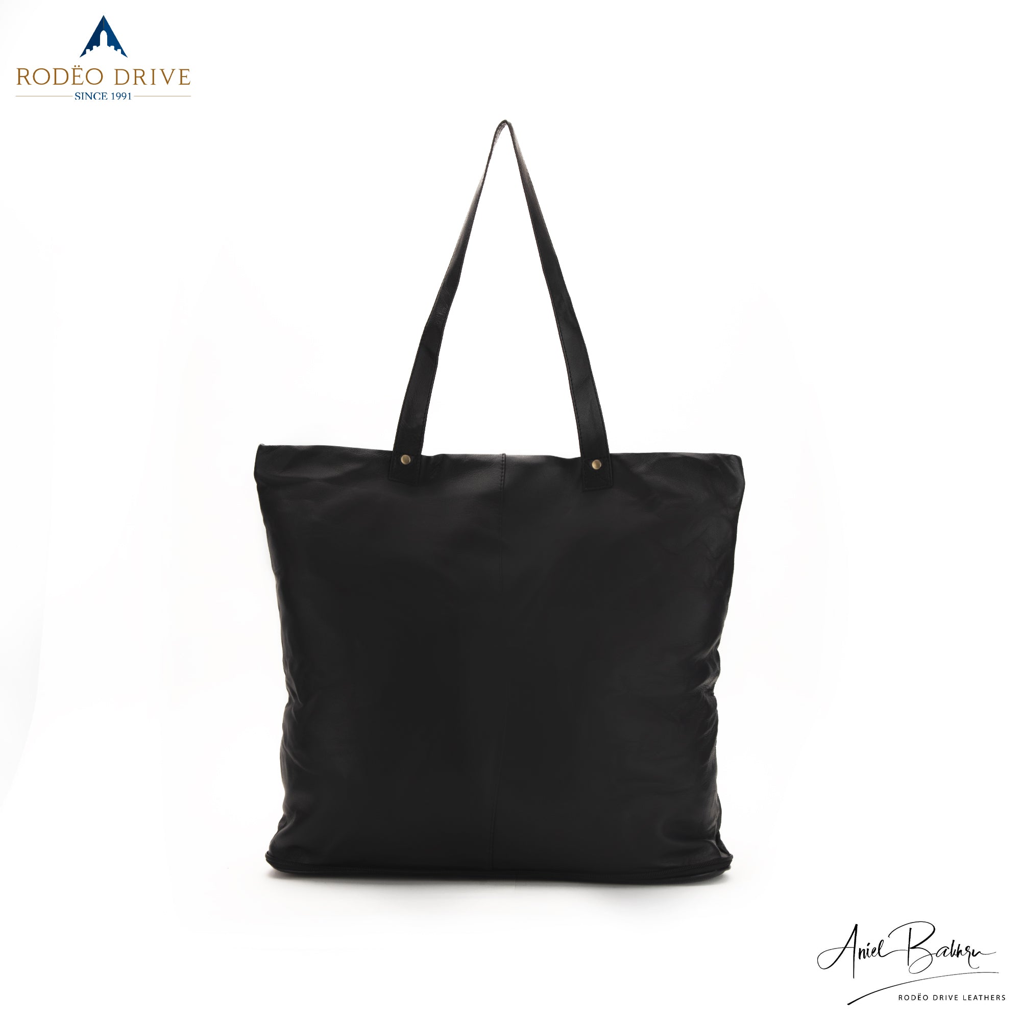 Front view after opening FOLDING STICK TORPEDO SHOPPING BAG