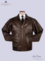 Jacket front view with fur collar of B2 bomber jacket