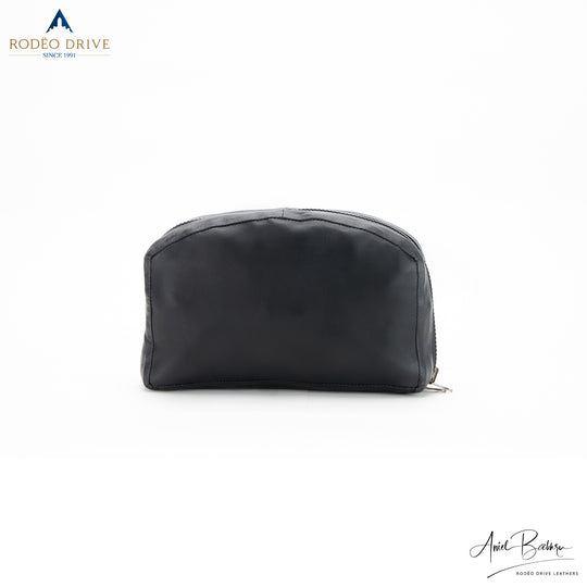 Front view of COLLAPSIBLE LEATHER BACKPACK