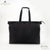 Front image of black KELLY LEATHER CORDURA SHOPPING BAG