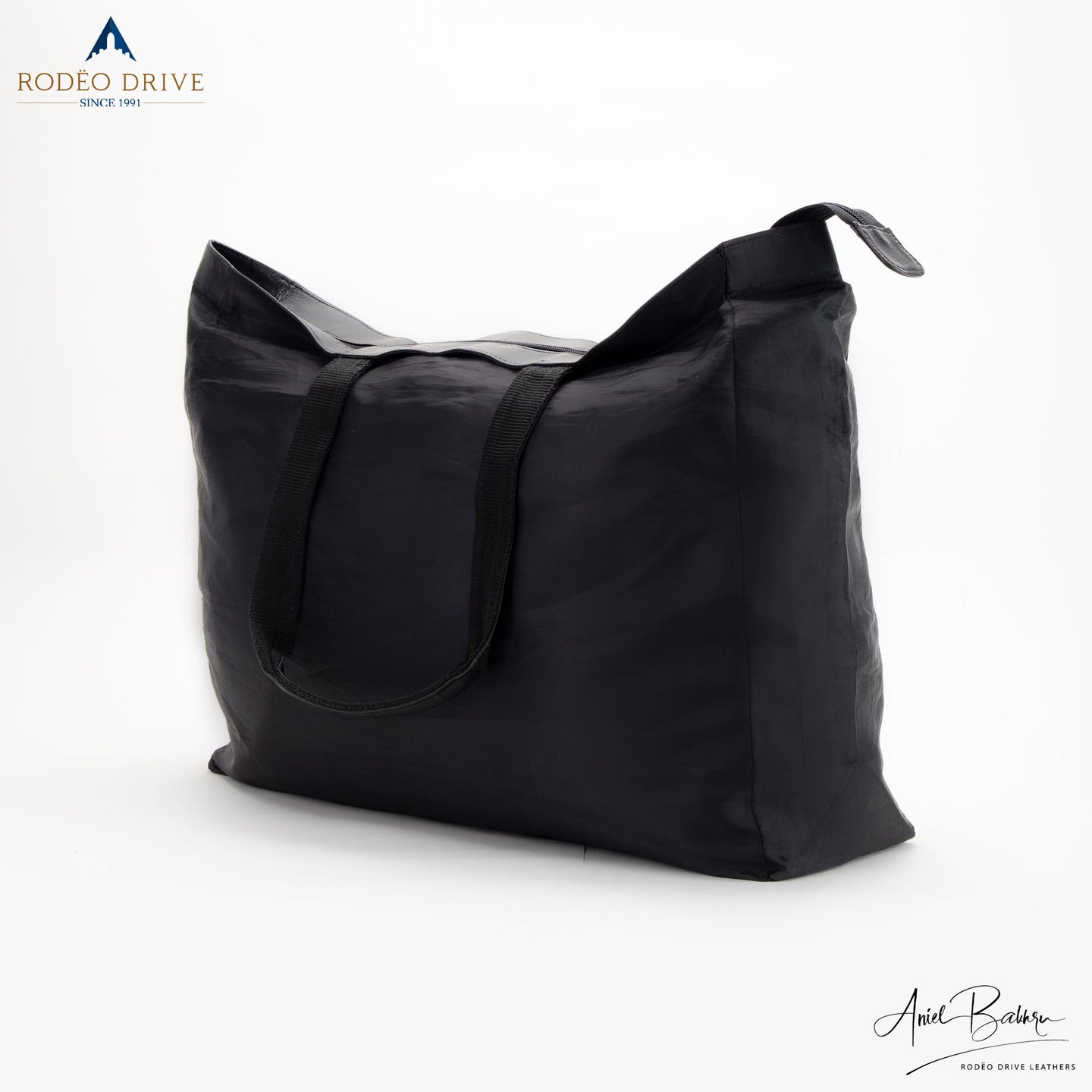 Side image of KELLY LEATHER CORDURA SHOPPING BAG