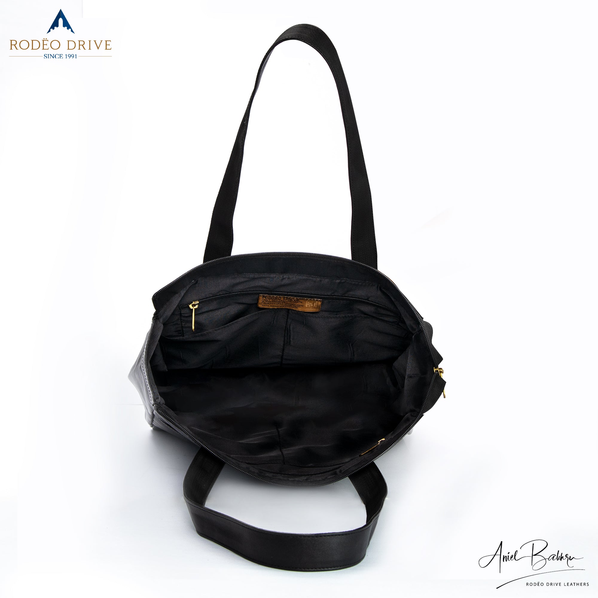 Top view of black lamp chan bag