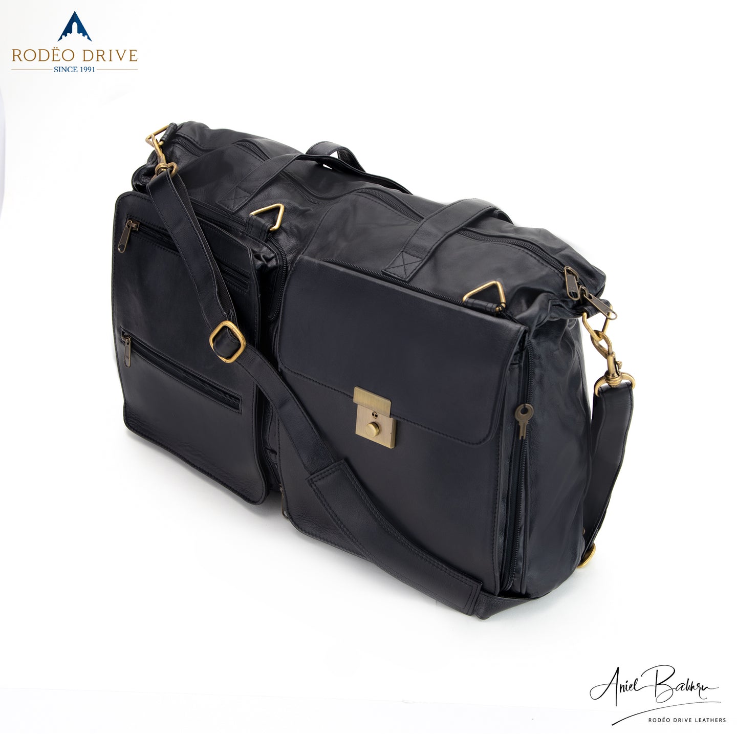 Side and top image of collapsible purse merce tote