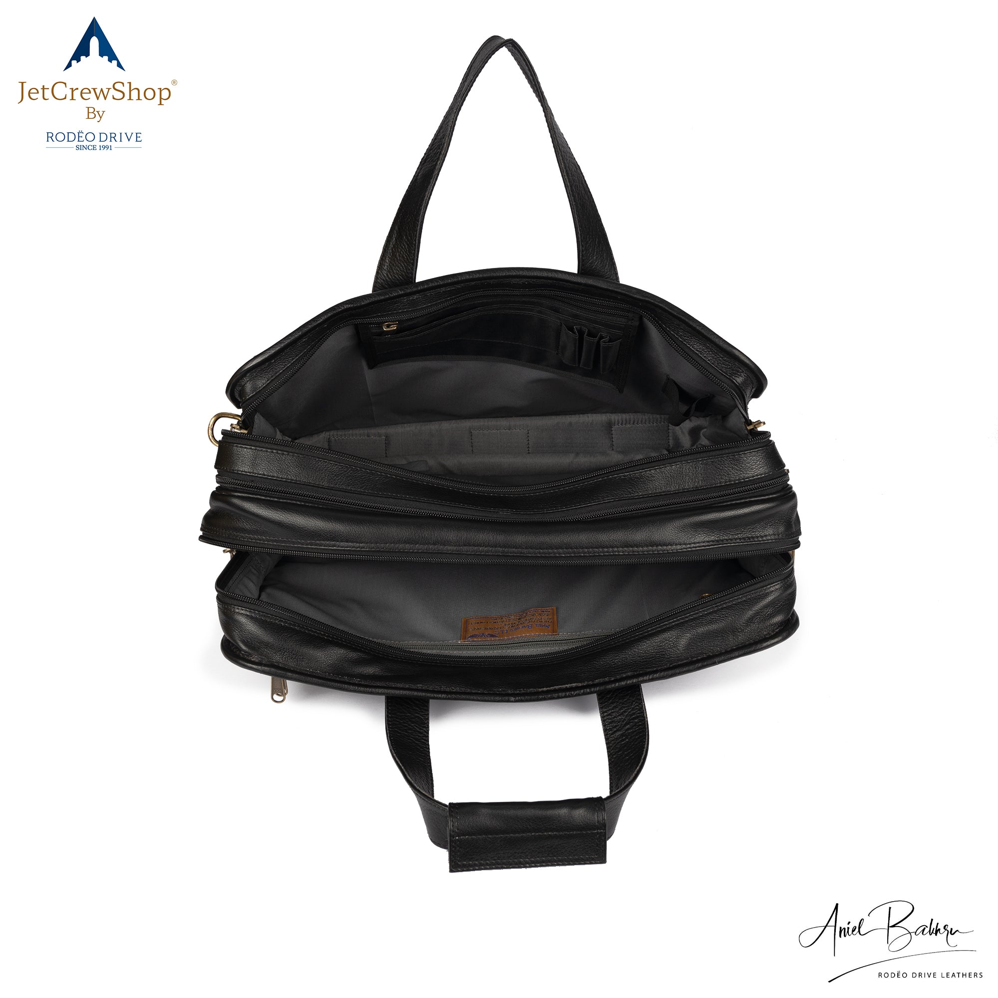 Inside image of two side compartments of PILOT BAG. very spacious