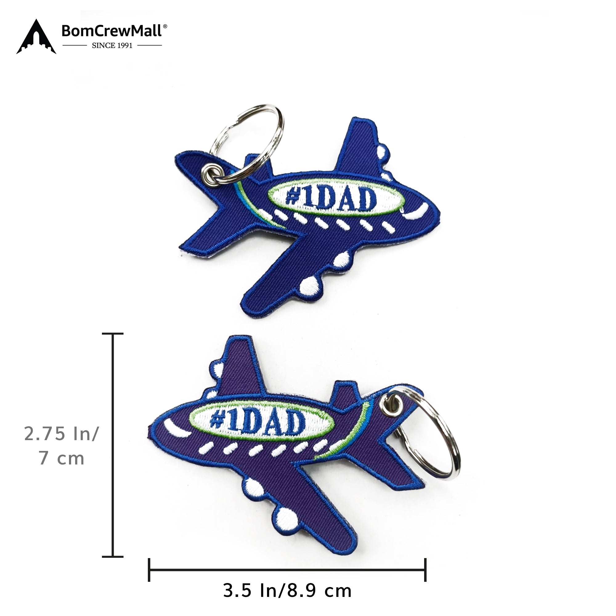 Blue colour bag tag with #1 DAD written onit.