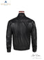 back side image of Bomber jacket. Black and elegant.