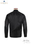Back side image of plain black Leather jacket