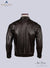Back side image of brown  LEATHER JACKET for WOMEN. It is displayed using a mannequin