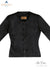 Front  side complete image of  black CLASSIC CHANNEL JACKET. it is collar-less
