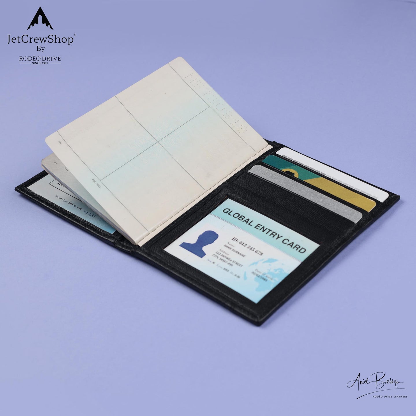 another angle of passport sleeve of JUMPSEAT WALLET