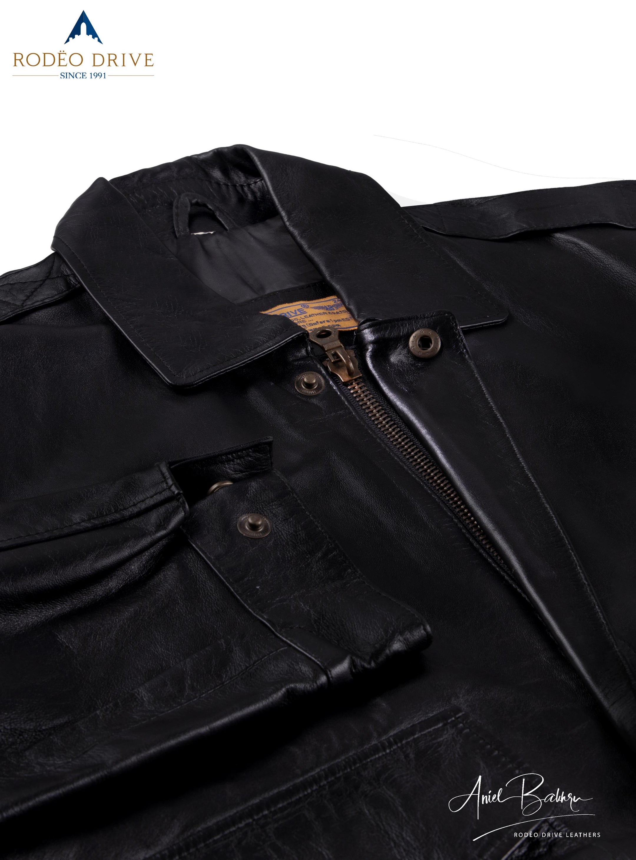 Front image of zipper ARMY HELICOPTER BOMBER JACKET