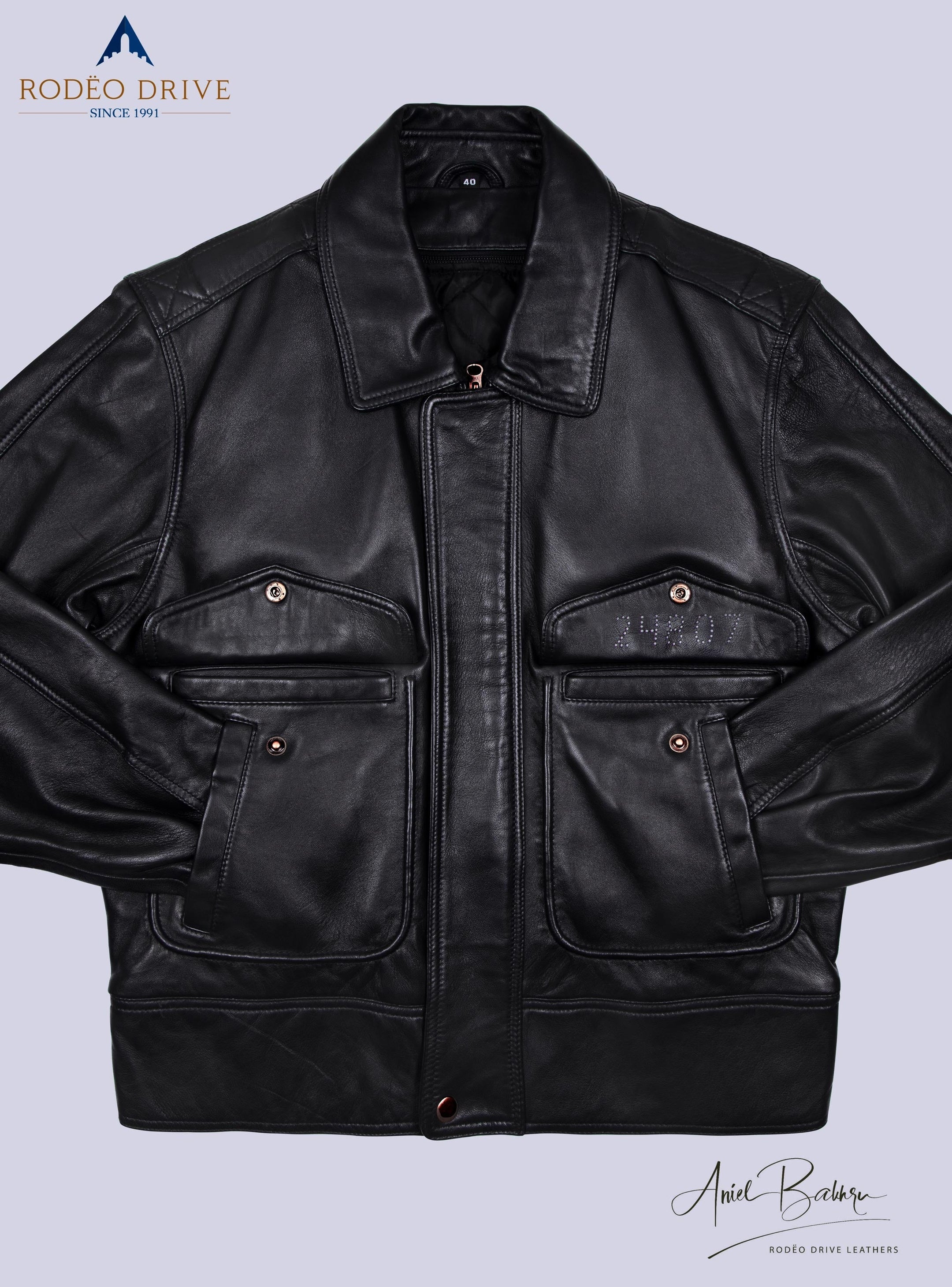 4 pocket look of Alaska leather Jacket for men