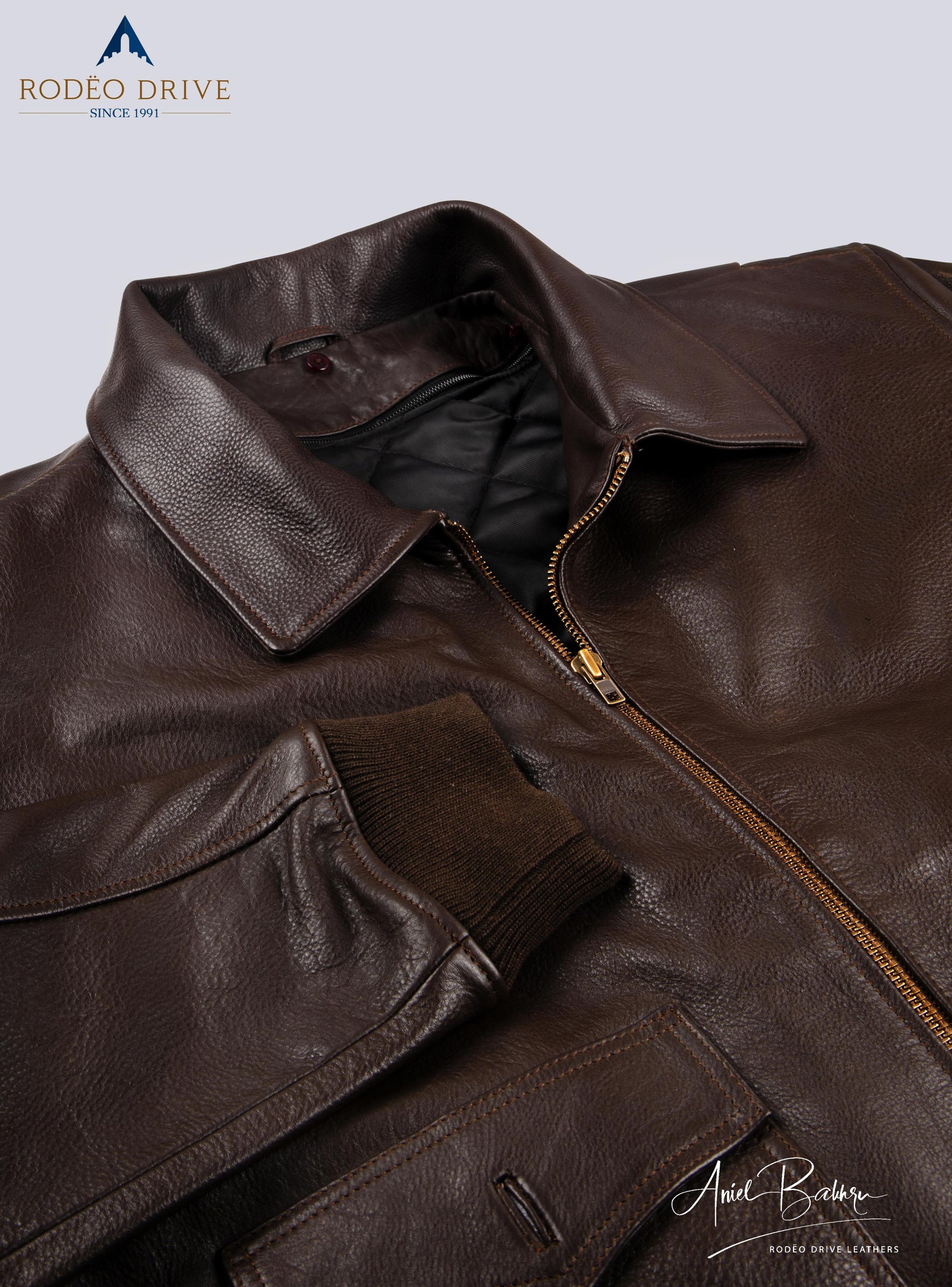 B2 bomber jacket with leather collar