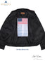 inside image of Bomber jacket. US navy Blood chit is sewed inside.