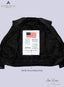 Inside image of CUSTOM UNIFORM LEATHER JACKETS MEN. USA air force Blood Chit  is sewed inside.