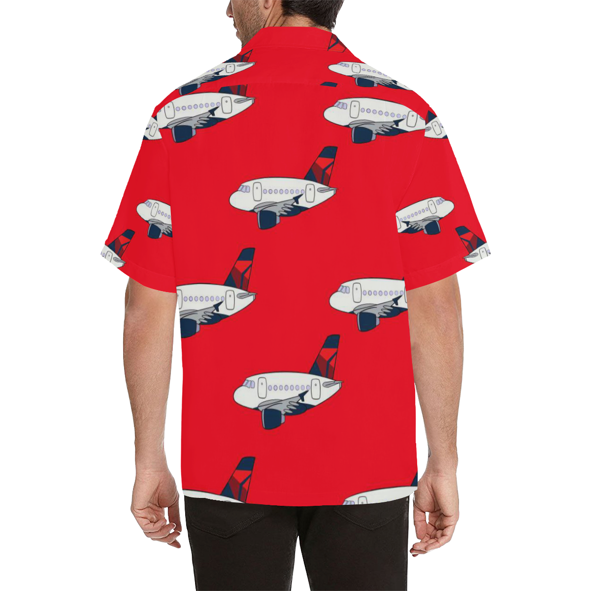 Back side image of RED HAWAIIAN SHIRT