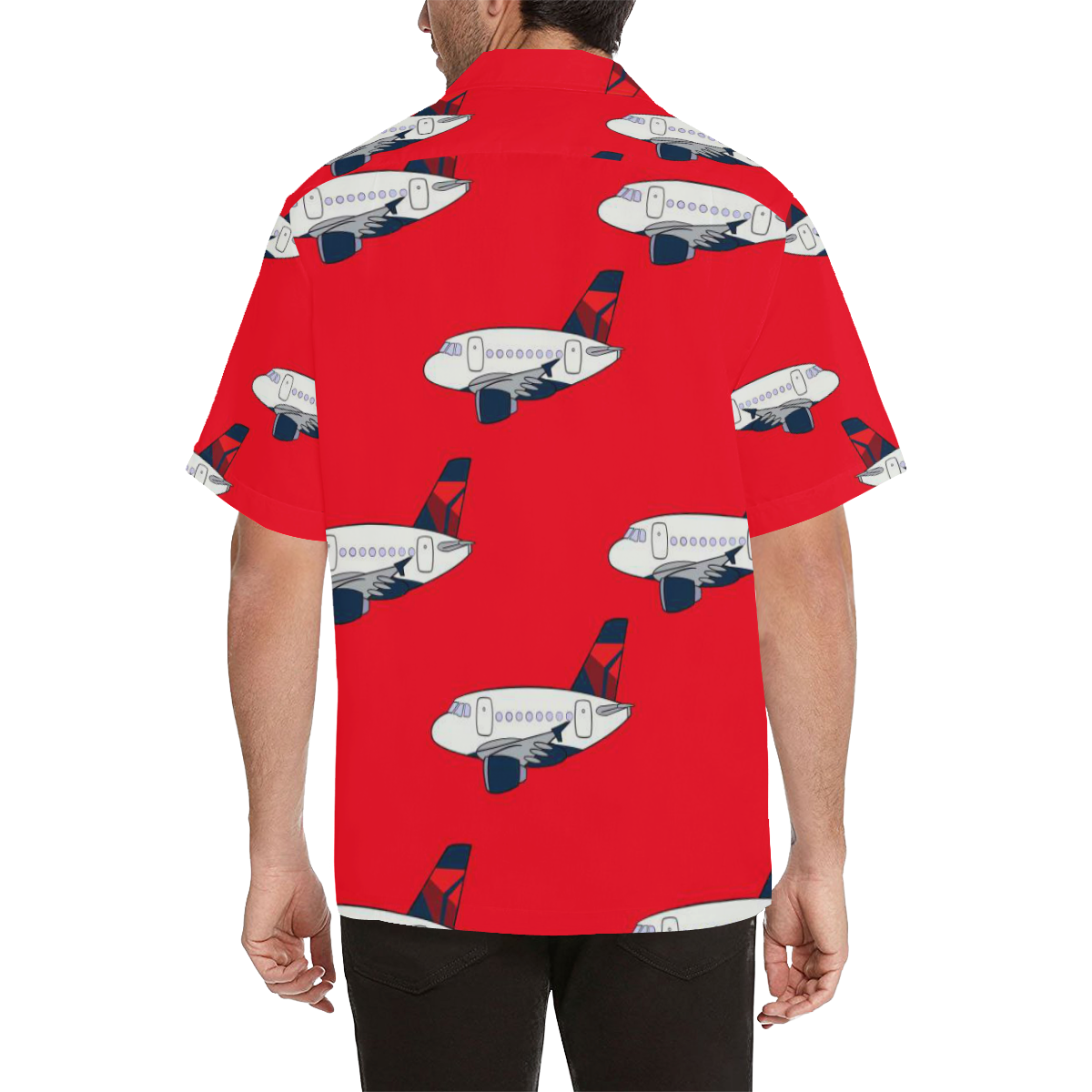 Front side image of RED HAWAIIAN SHIRT