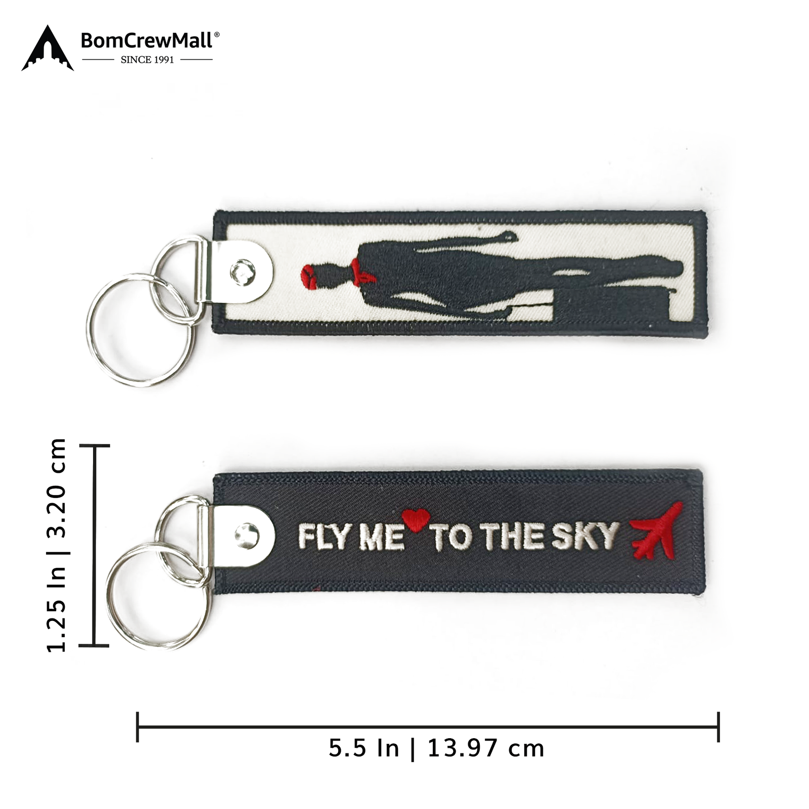 FLY ME TO SKY EMBROIDERY BAG TAG