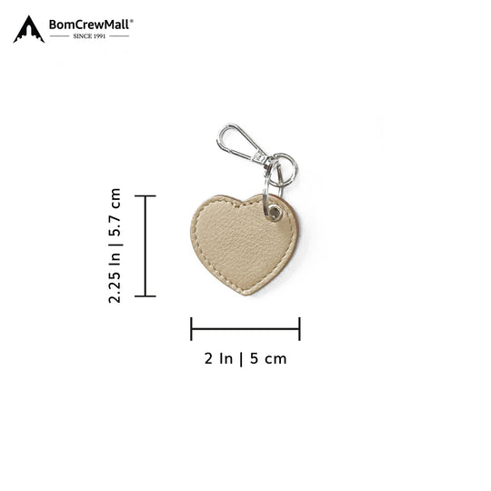 cream HEART SHAPE BAG TAG - KEY HOLDER