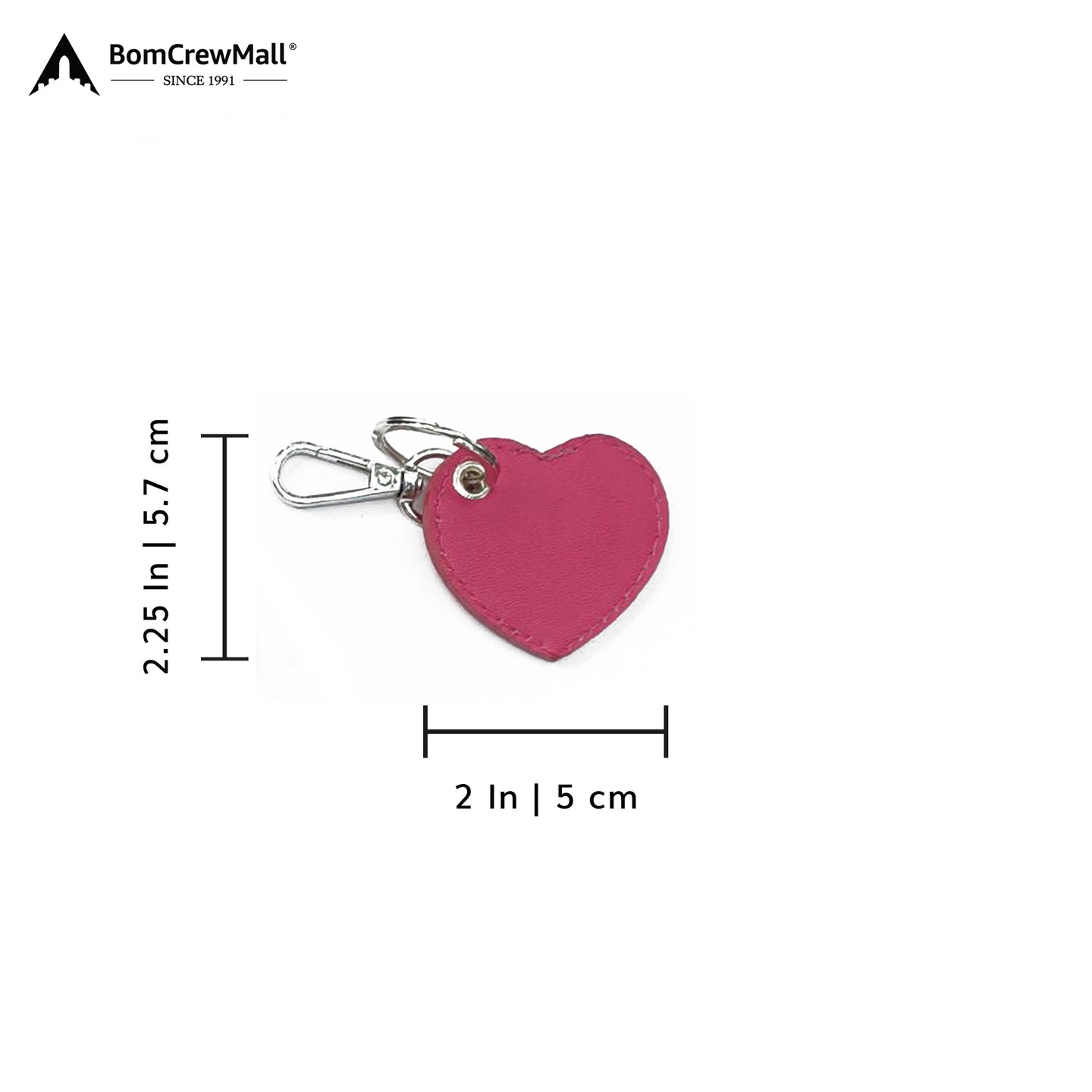 Pink HEART SHAPE BAG TAG - KEY HOLDER