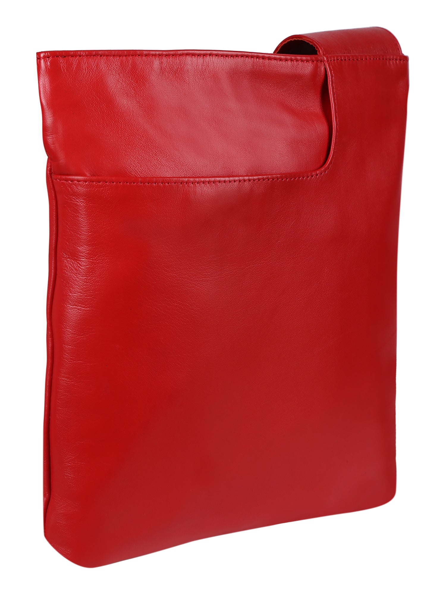 Side image of Red FLAT CROSS BODY HAND BAG