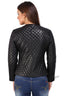 Back side image of black CHANNEL DIAMOND STITCH JACKET