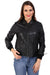 black leather Womens bomber jacket