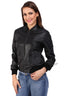 side view of Womens bomber jacket