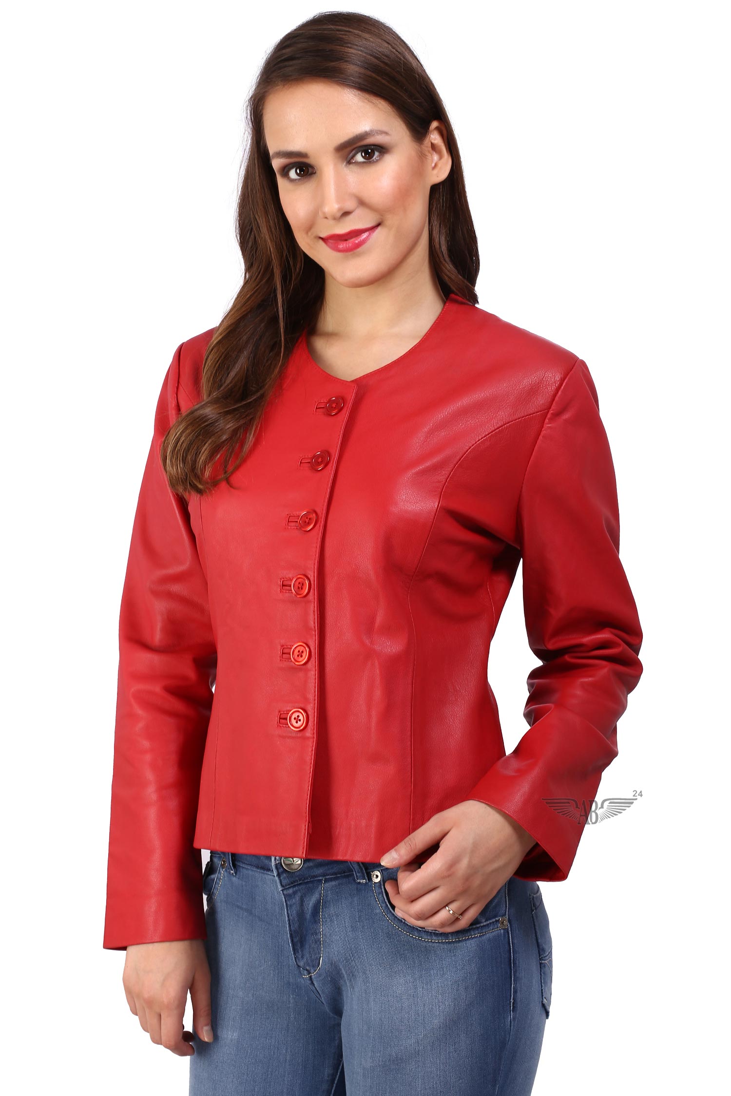 Side image of red CLASSIC CHANNEL JACKET
