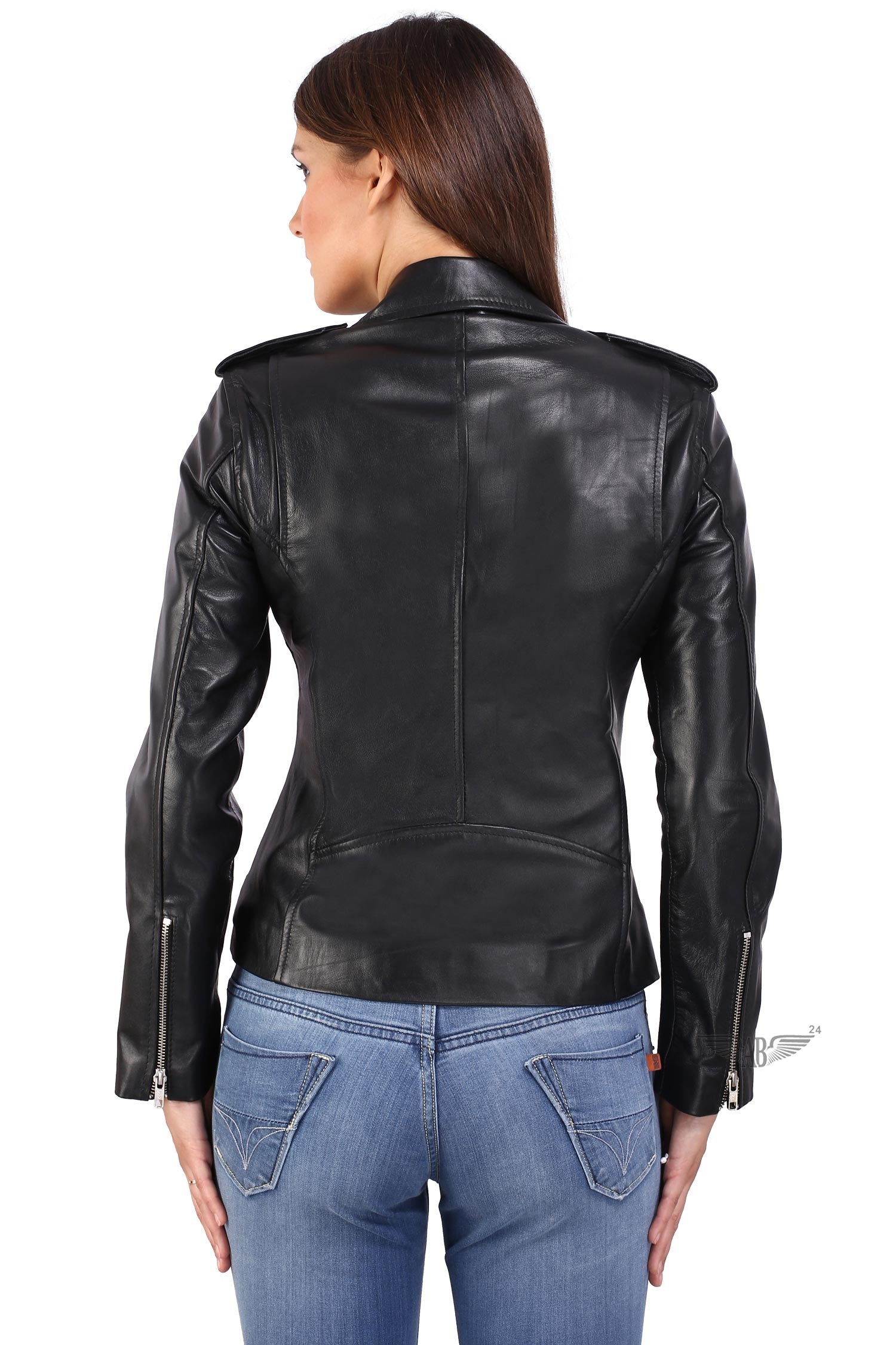 back side image of GREASE PERFECTO BIKER JACKET WOMENS