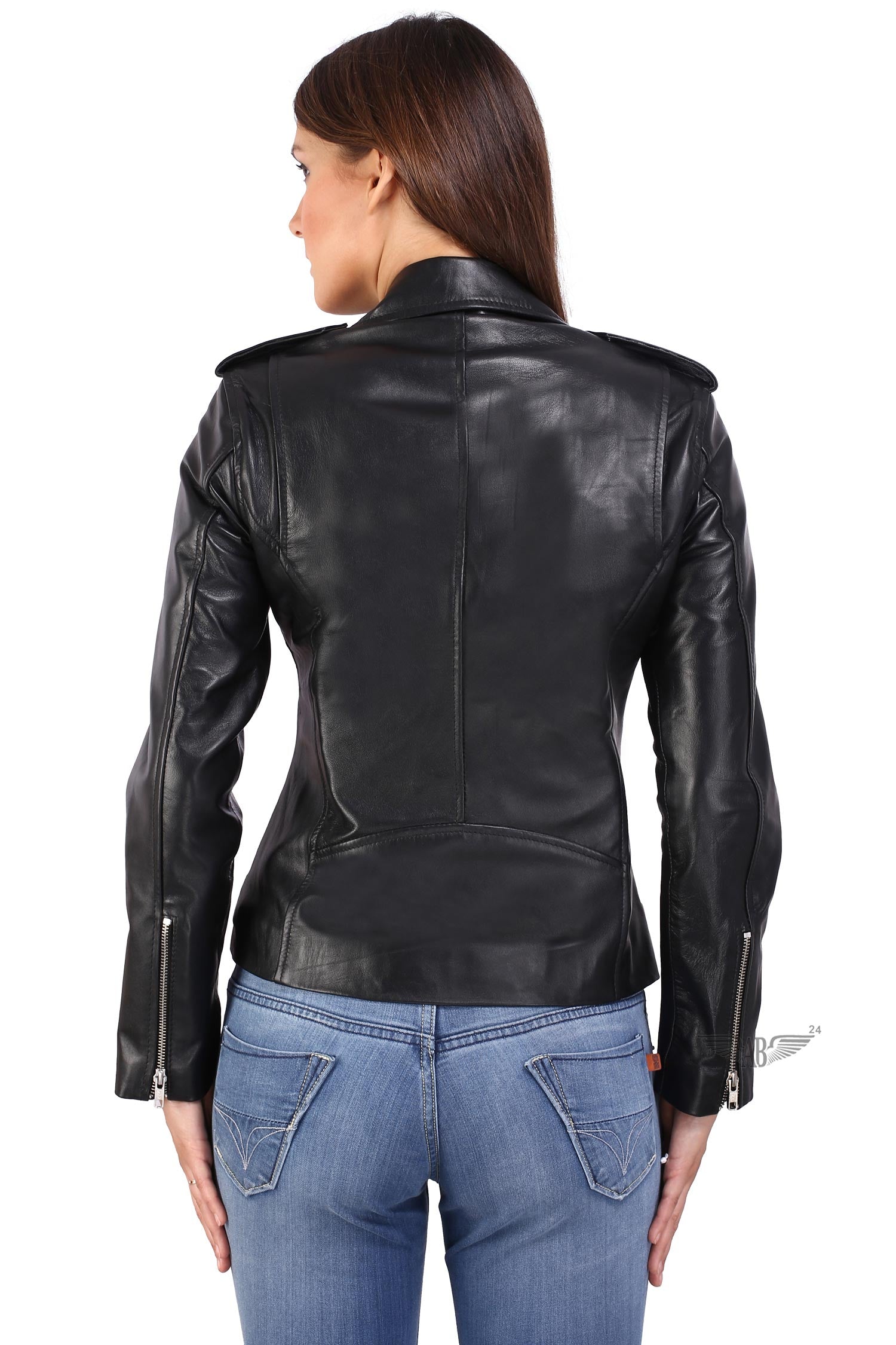Back side image of GREASE PERFECTO BIKER JACKET WOMENS