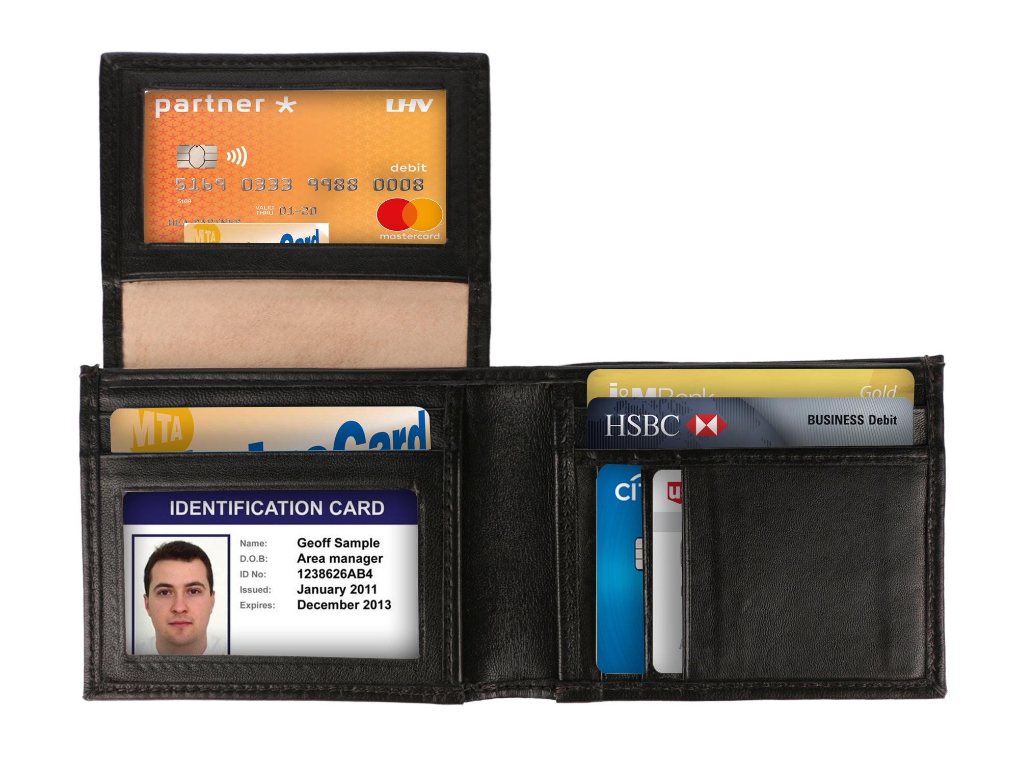 entire capacity of holding card by FRED HESS MENS WALLET  is showcased