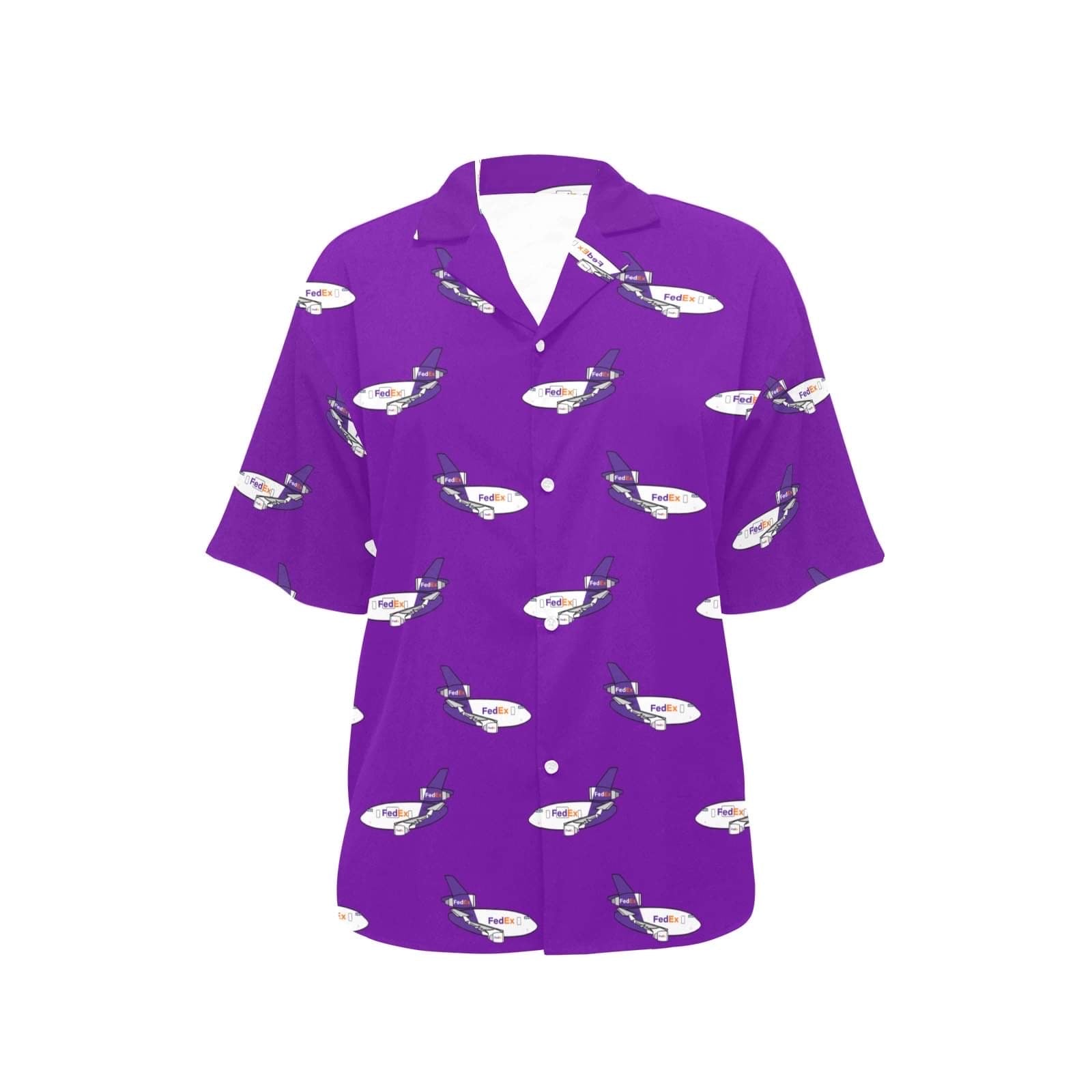 Fedex purple MD11 womens hawaiian shirt