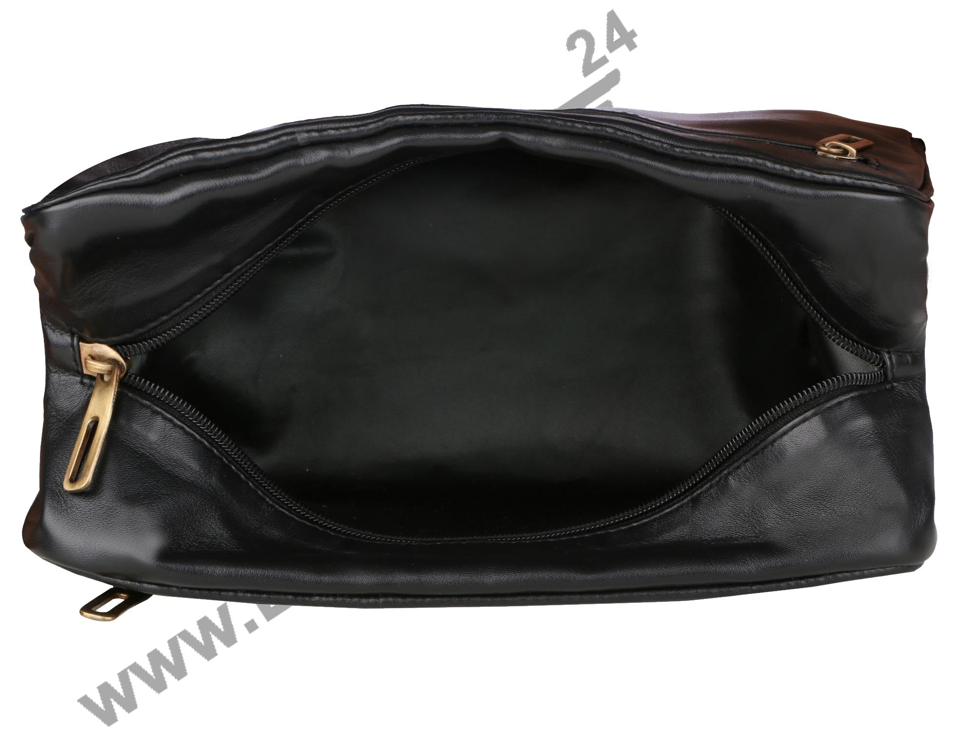 Top view of Doppkit. The zip is open and it showcase ample inner space. Inner liner is visible. It is washable. 