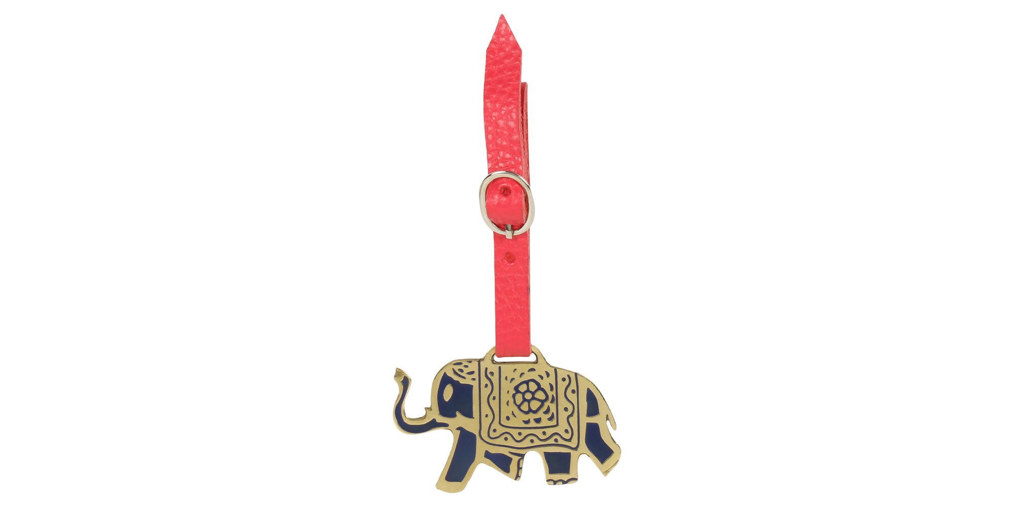 Front view of ELEPHANT BRASS LUGGAGE TAG