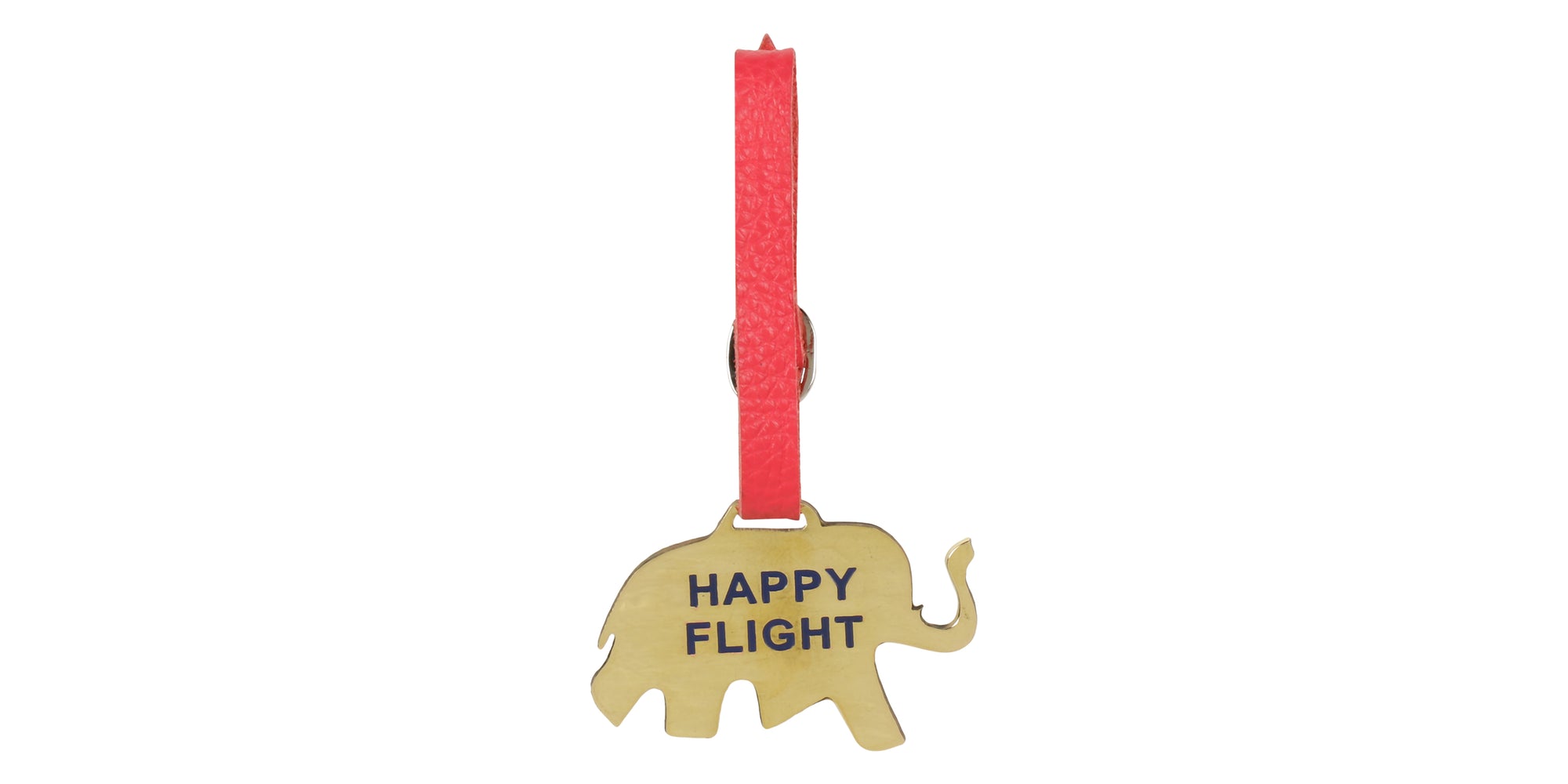 Front view of ELEPHANT BRASS LUGGAGE TAG