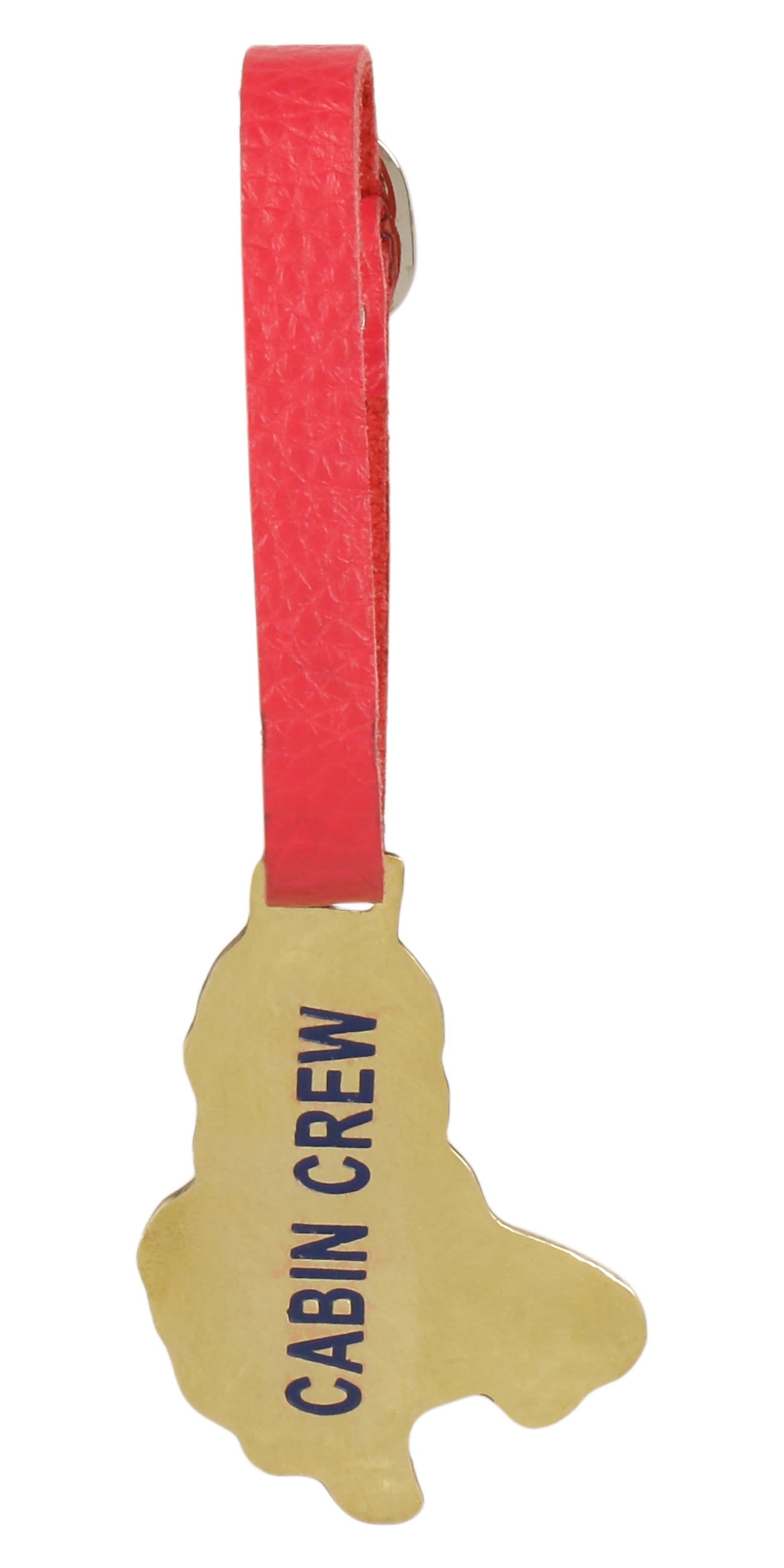 Cute Flight Attendant Brass Tag with red latch