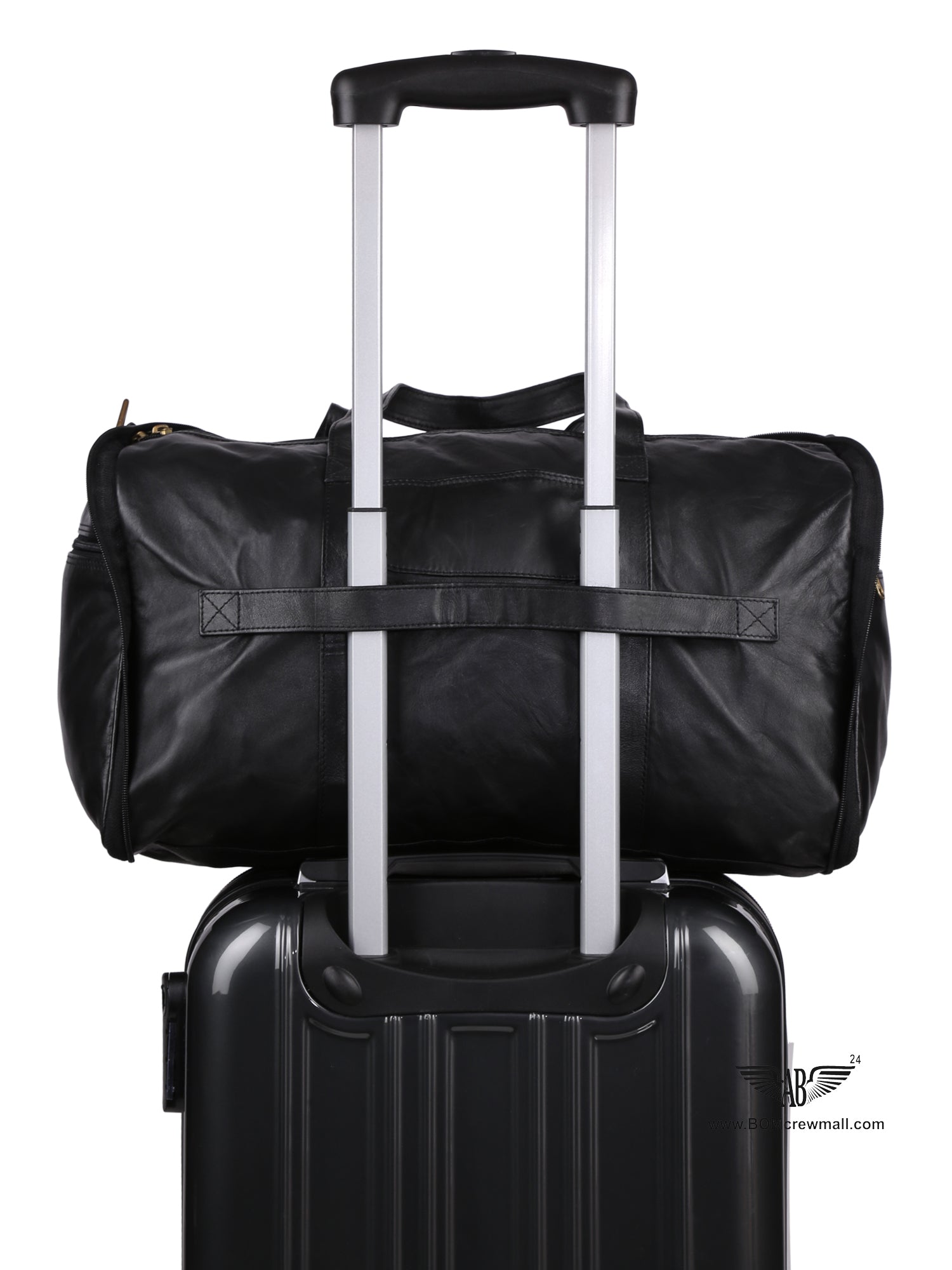 FOLDING TOTE BAG placed over luggage. depicted its convenient.