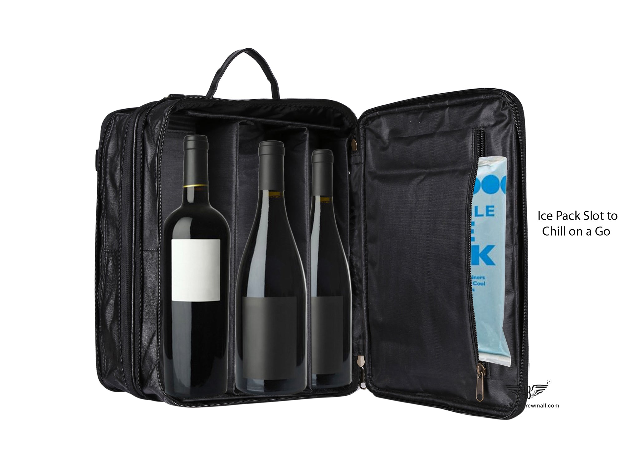 Wine botltles placed inside COLLAPSIBLE WINE BAG image