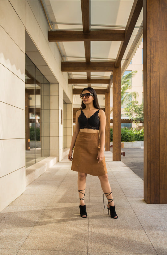 Suede Skirt Wraparound