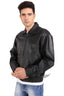 Side image of Bomber jacket. model posing for Bomber jacket.