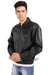 Side image of Bomber jacket. model posing for Bomber jacket.