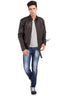 Model posing with BELSTAF BIKER FASHION JACKET MENS on.