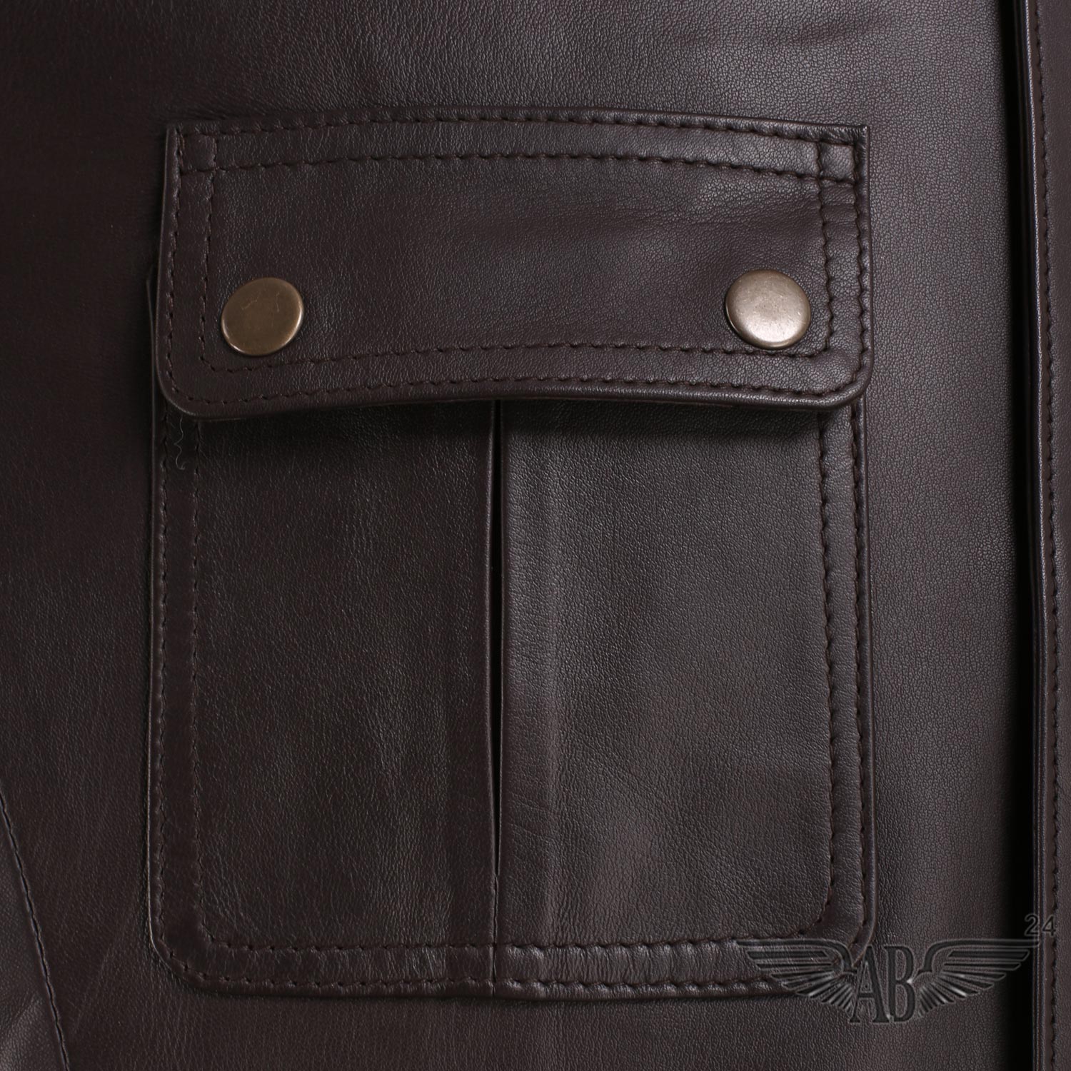 Pocket image of BELSTAF BIKER FASHION JACKET MENS. Pocket is buttoned.