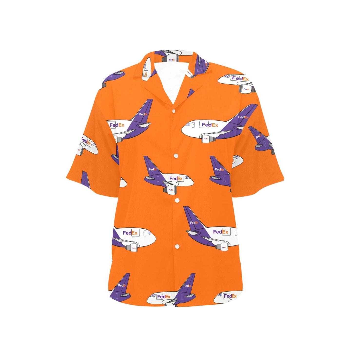 Fromt look of MD11 ORANGE WOMENS HAWAIIAN SHIRT