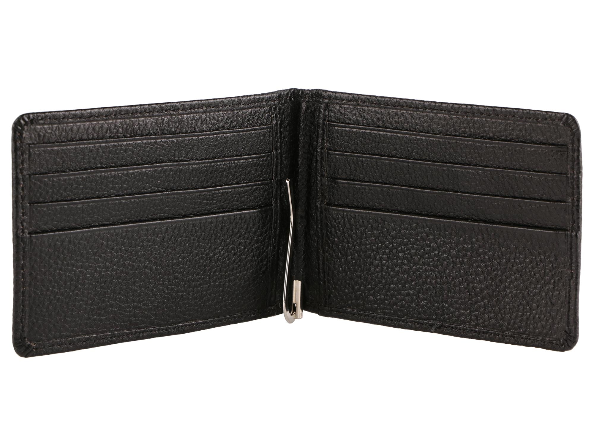 Open inside image of MONEY CLIP COMBAT  WALLET. It showcases many  card friendly pockets