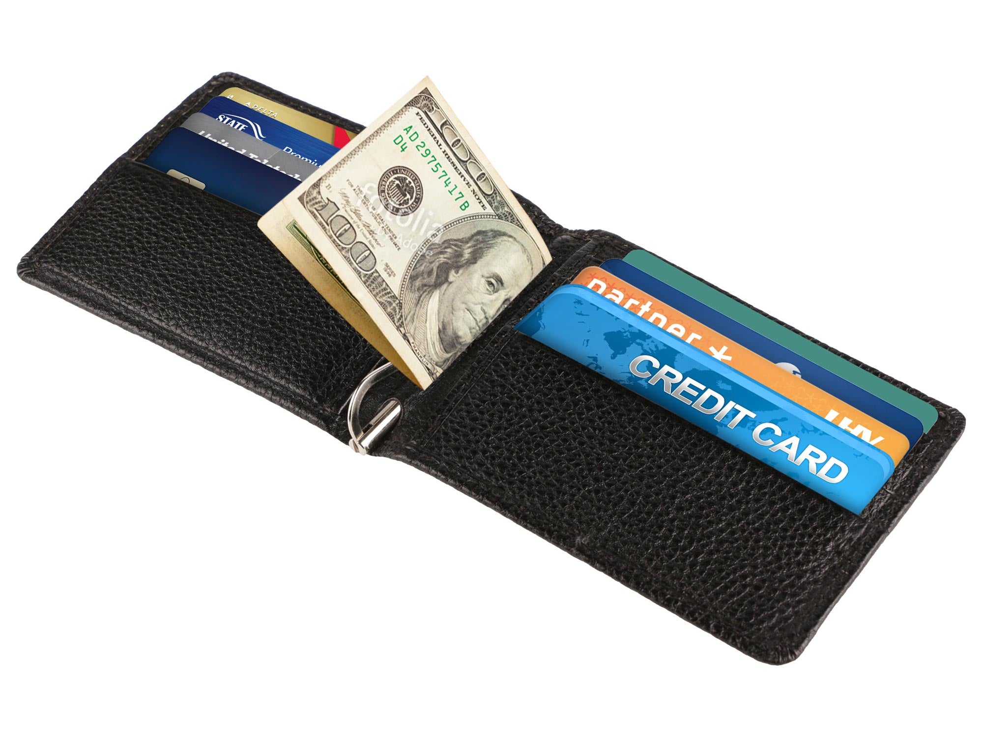 Image depicting usage of MONEY CLIP COMBAT WALLET. It is handy for keeping cash and debit/credit cards