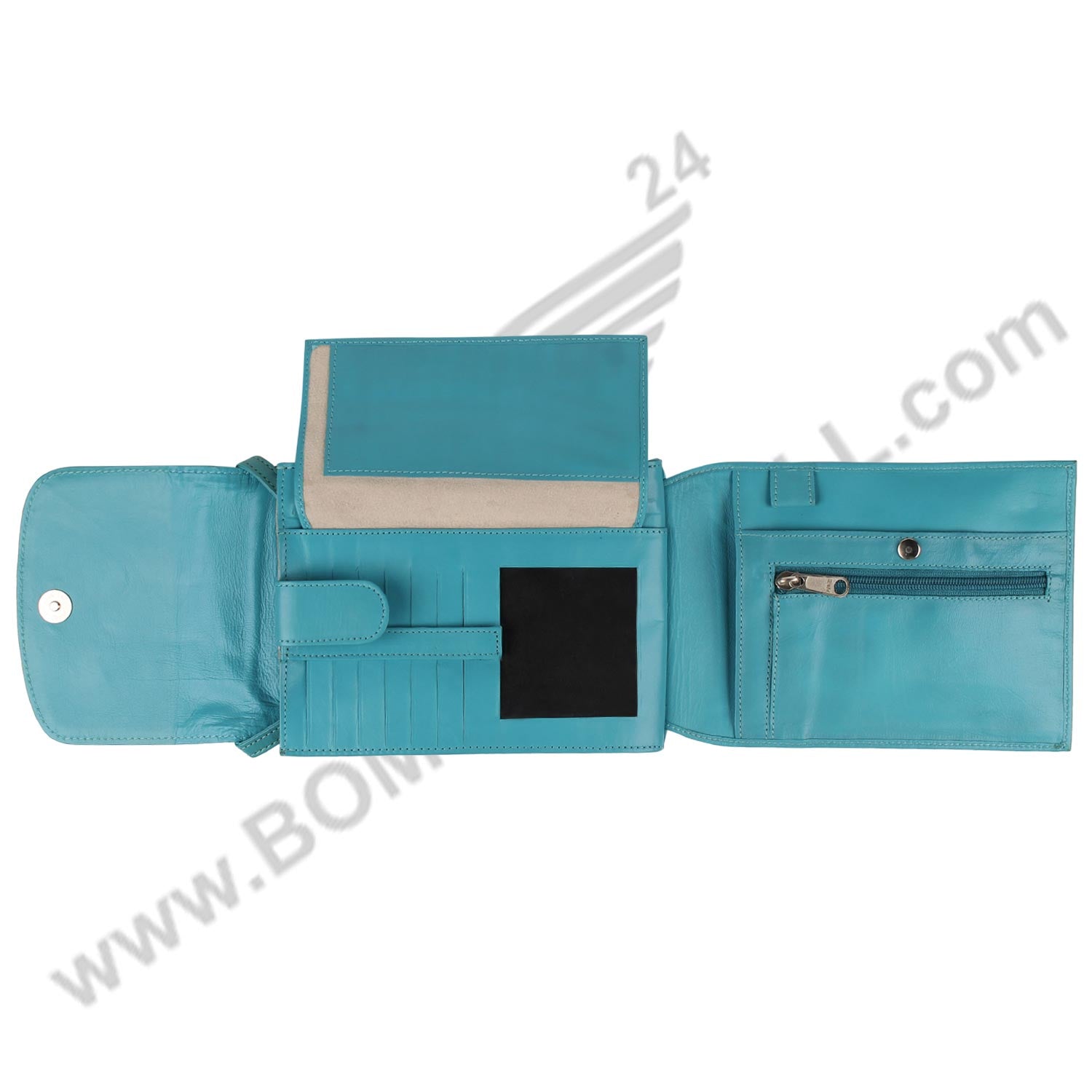 image depicting all inside pockets of MULTI POCKET CROSS BODY HAND BAG