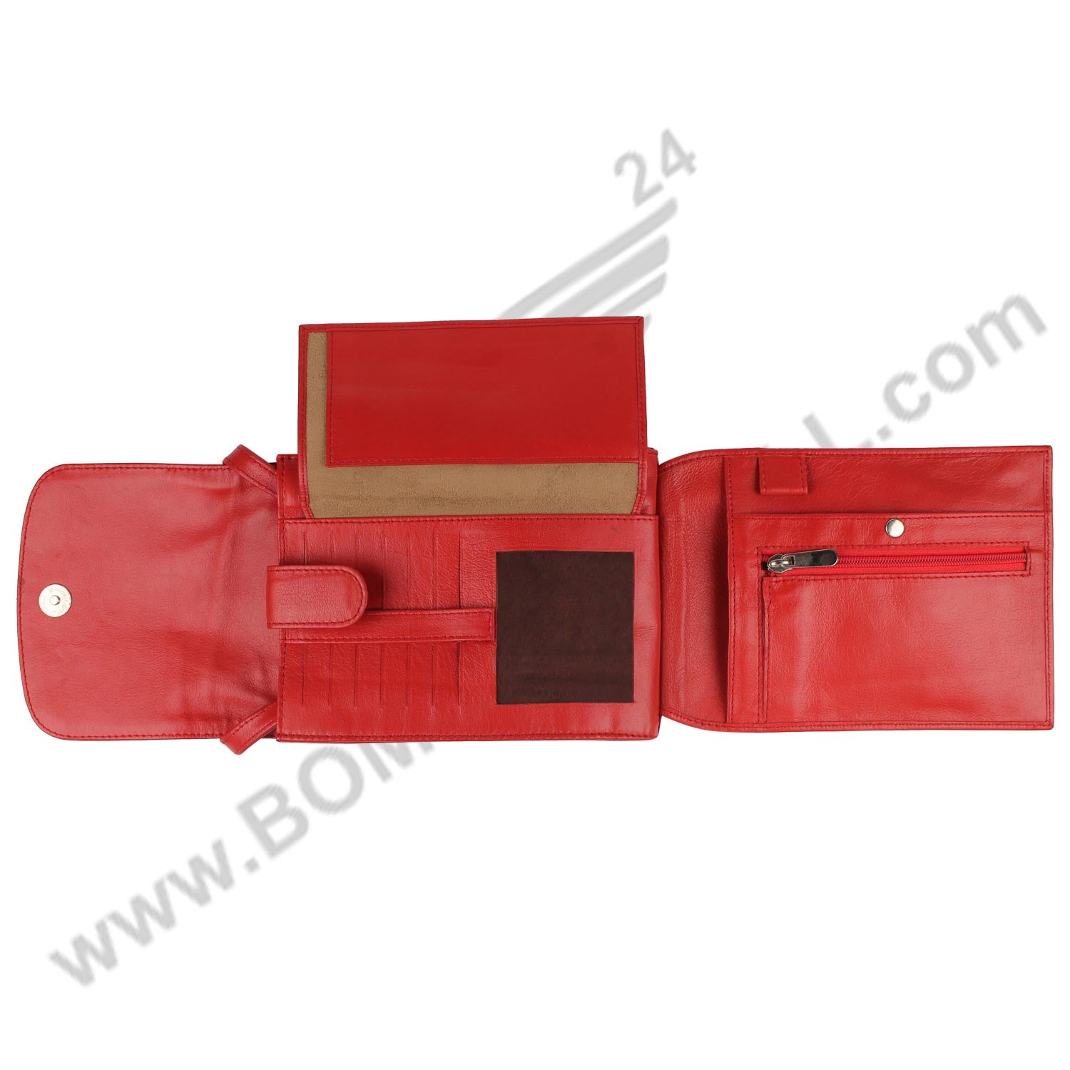 Image depicting all the pockets of MULTI POCKET CROSS BODY HAND BAG